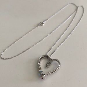 JWBR Jewelry - JWBR Floating Heart Necklace 10K White gold JWBR Jewelry - JWBR Floating Heart Necklace 10K White gold